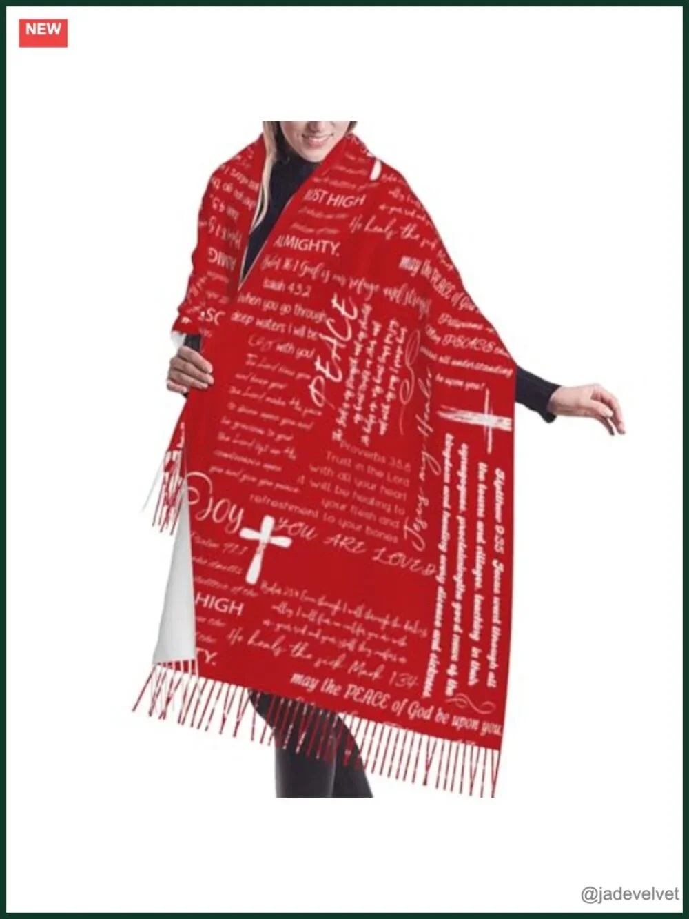 Super Soft Fashion Scarf Shawl With Tassel, Christian Gift Bible Scarf Wrap